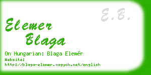 elemer blaga business card
