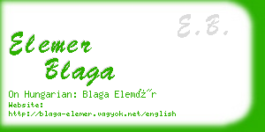 elemer blaga business card